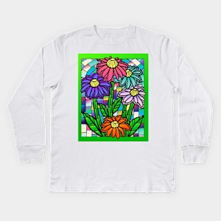 Stained Glass 10 (Style:11) Kids Long Sleeve T-Shirt